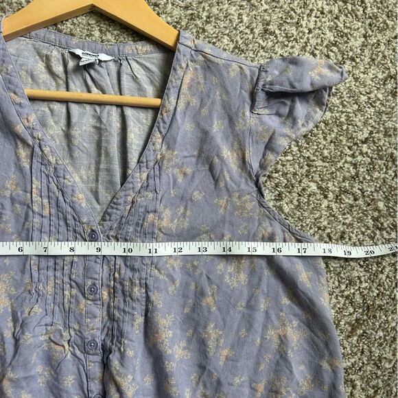 Sonoma Maternity Blue Floral Button-Down Tie Front Blouse Lightweight Casual - Picture 5 of 6